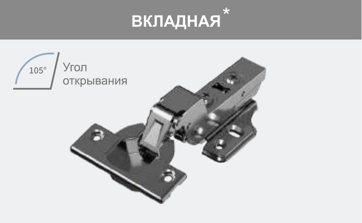 Петля TALISMAN, Soft-Close, D35, 52 мм, вкладная, Clip On, титан (100 шт/кор) Петля TALISMAN, Soft-Close, D35, 52 мм, вкладная, Clip On, титан (100 шт/кор) — изображение 1